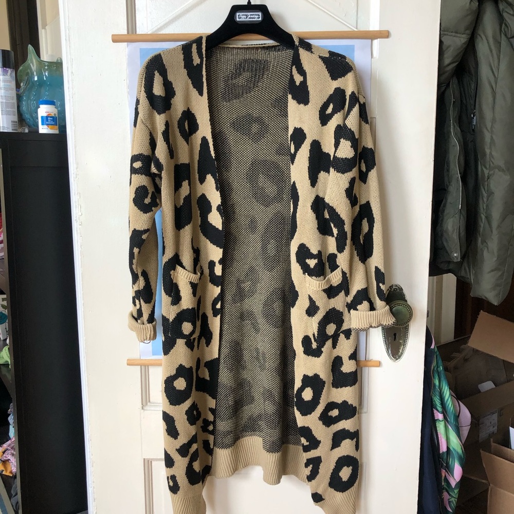 Leopard long cardigan
